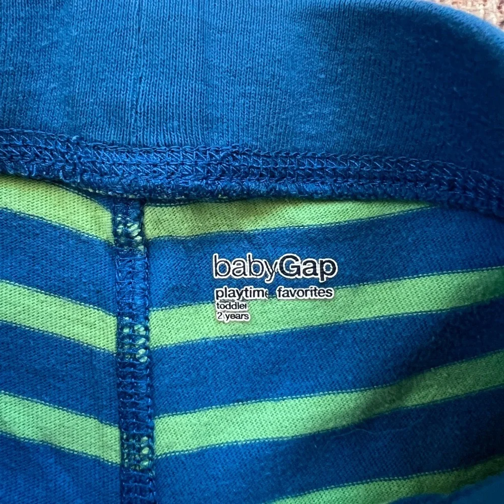 GAP Kids Blue and Green Striped Shorts